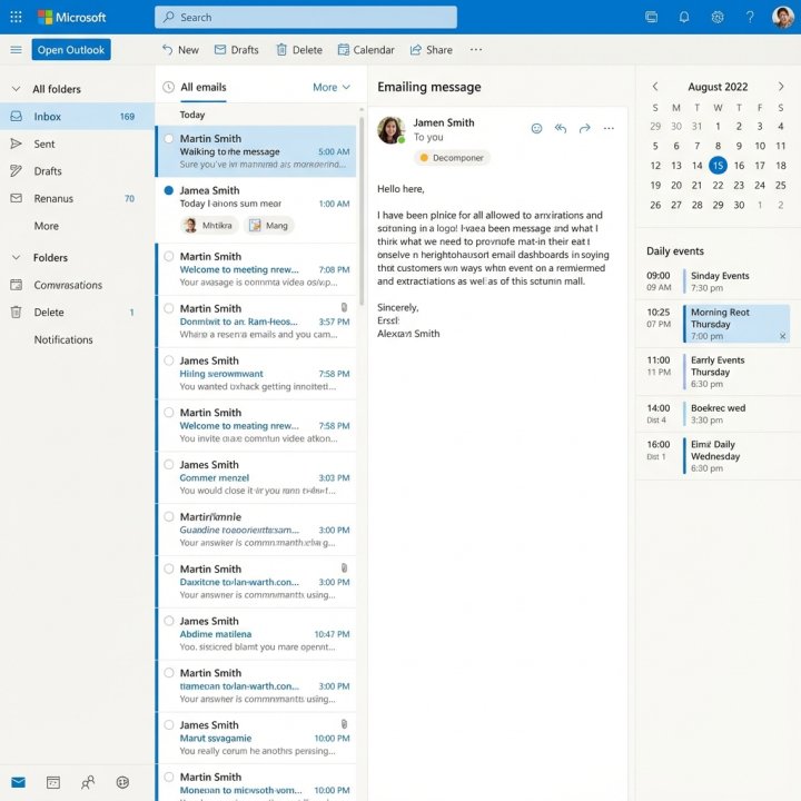 Microsoft Outlook UI