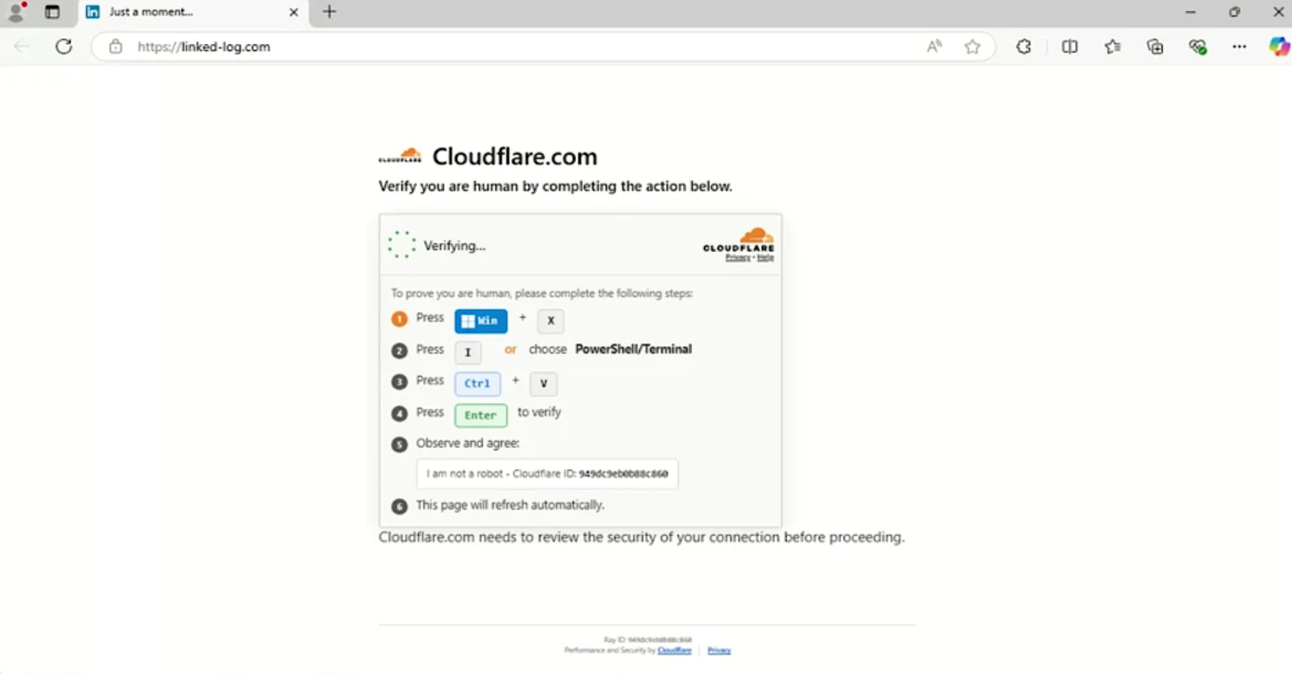 Cloudflare Bot-Check als Phishing-Vehikel - Schema der Angriffskette